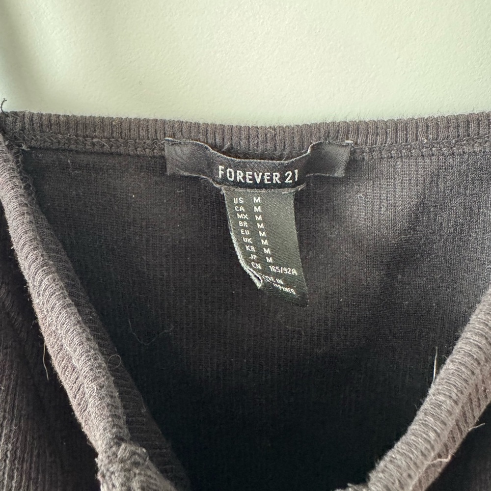 Forever 21 Black Lace-Up Crop Top - Picture 2 of 2